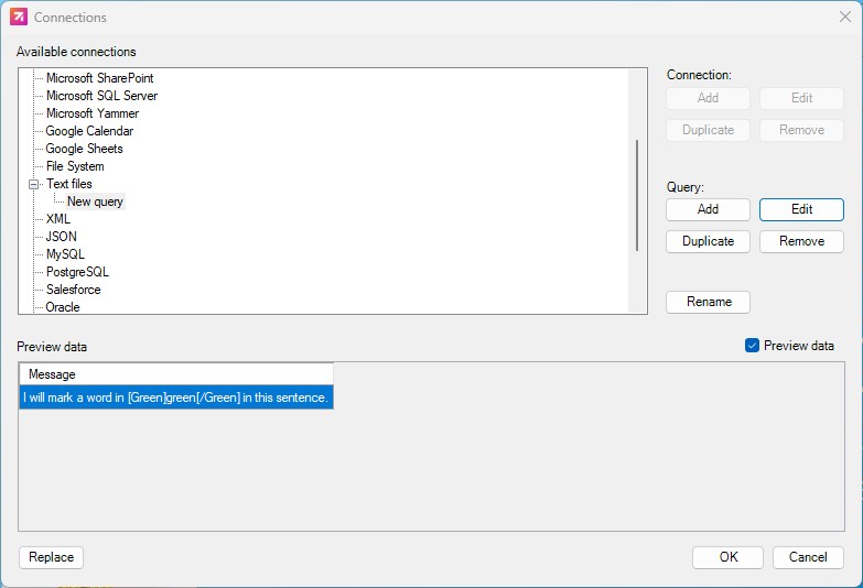 The data preview: the sheet as INSYNCR sees it.