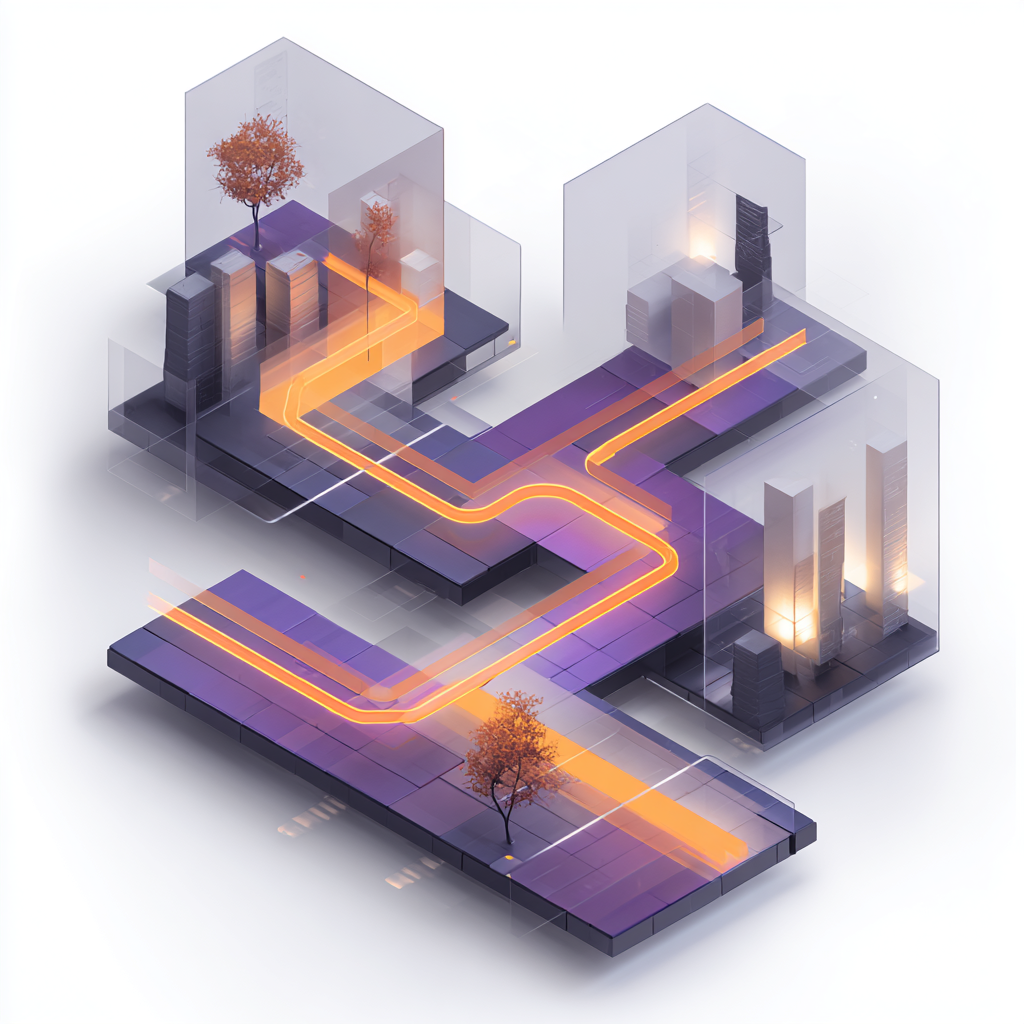Illustration showing relative and absolute file paths in a software environment, with two structured data paths representing flexible and fixed file referencing in the INSYNCR plugin.